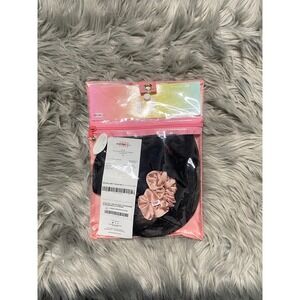 INH - U-Clip 22" - Black Brown Wig with Scrunchie